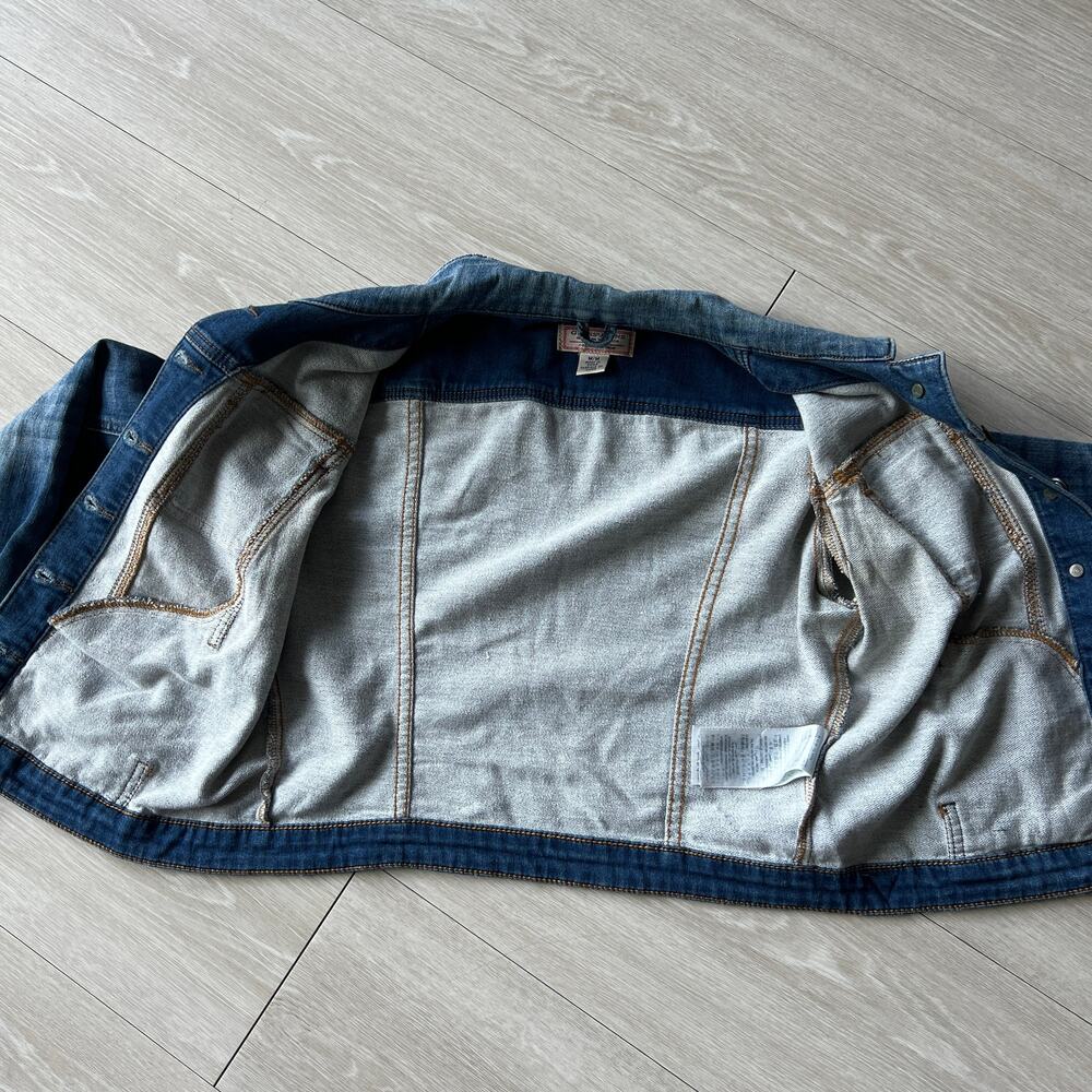 Guess Jeans Cropped Denim Jacket Womens Medium Fits Small - Picture 7 of 11